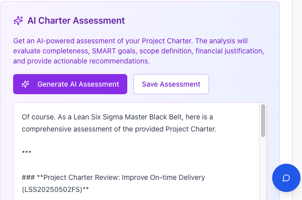 AI project charter assessment visual